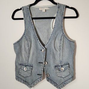 Forever 21 Jean Button-Down Sleeveless Vest - Size L